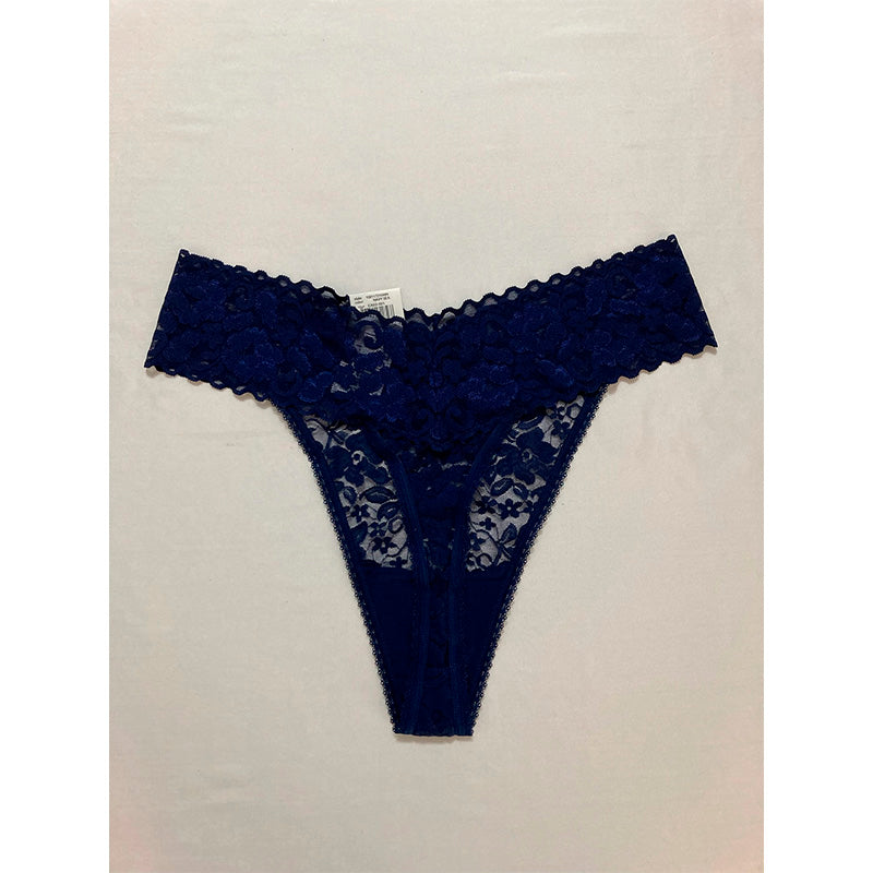 INC Plus Size Lace Thong Underwear Lingerie Navy Sea L