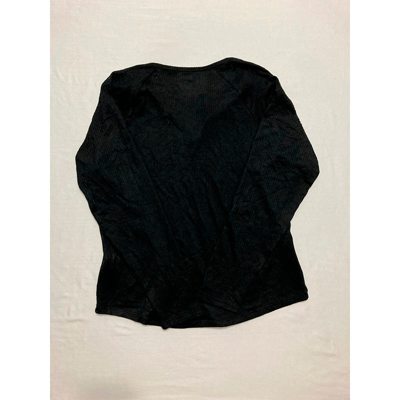 Jenni Women's Split-Neck Only Pajama Top Black XL