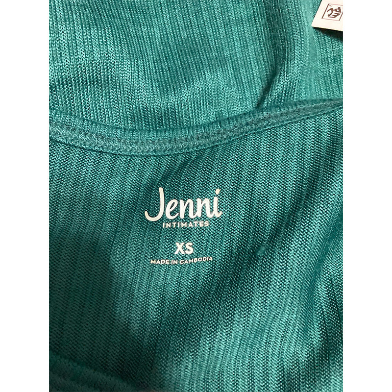 Jenni Split-Neck Only Pajama Top June Bug Dark Green XS