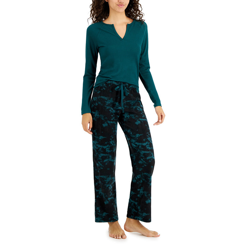 Jenni Split-Neck Only Pajama Top June Bug Dark Green XS