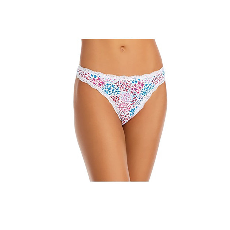 AQUA Intimates Lace Trim Thong L