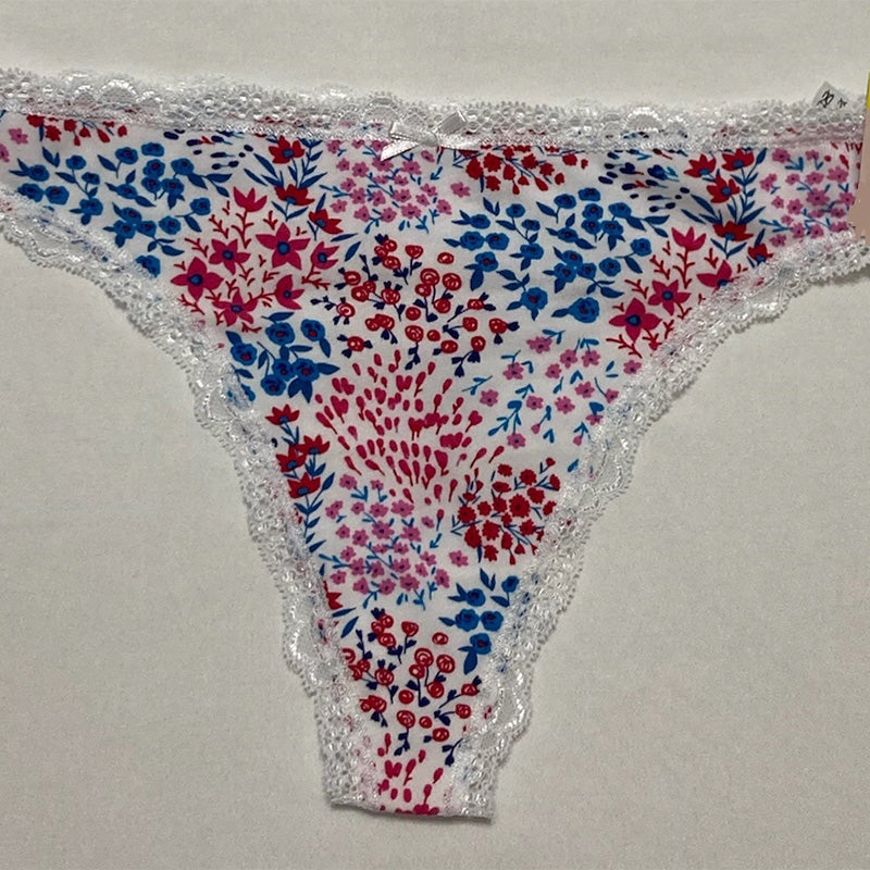 AQUA Intimates Lace Trim Thong L