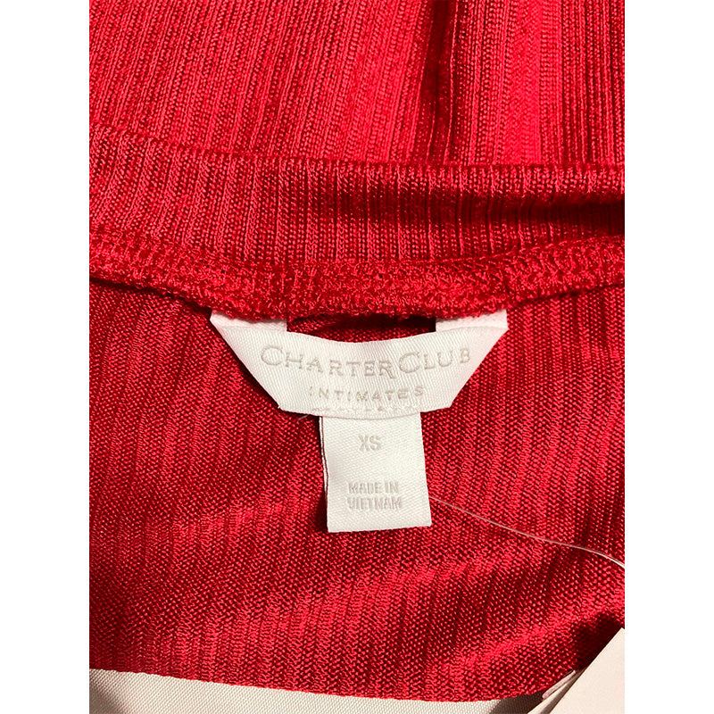 Charter Club Solid Scoop Neck Only Sleep Top Red XS