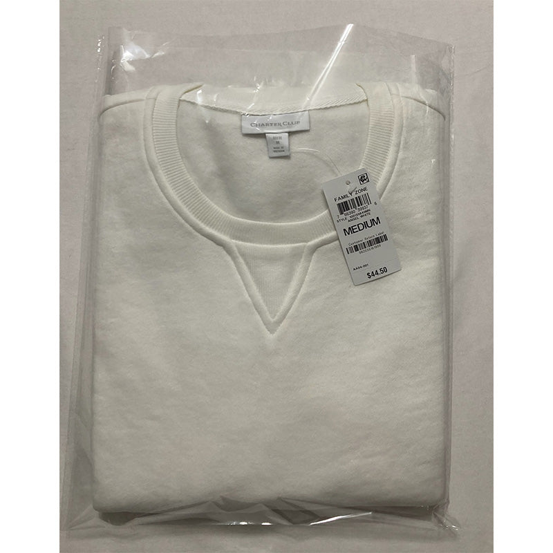 Charter Club Men's Solid Matching Only Crewneck Top White M