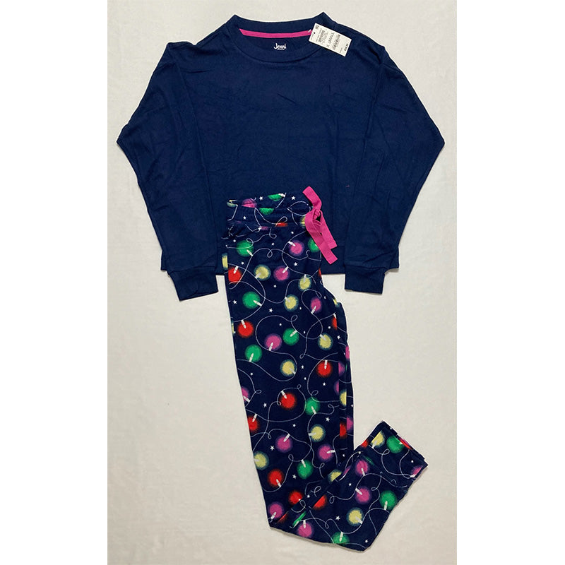 Jenni Long Sleeve Mix It Packaged Pajama Set Navy XS