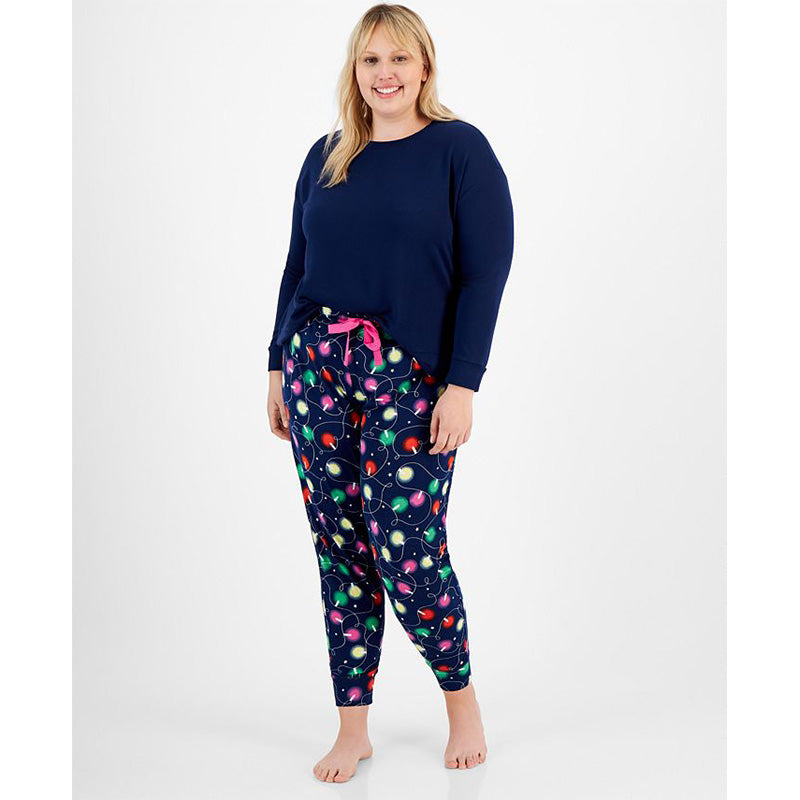 Jenni Long Sleeve Mix It Packaged Pajama Set Navy XS