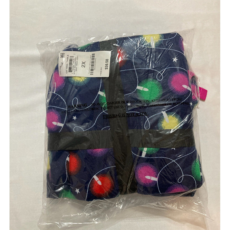 Jenni Long Sleeve Mix It Packaged Pajama Set Navy 2X