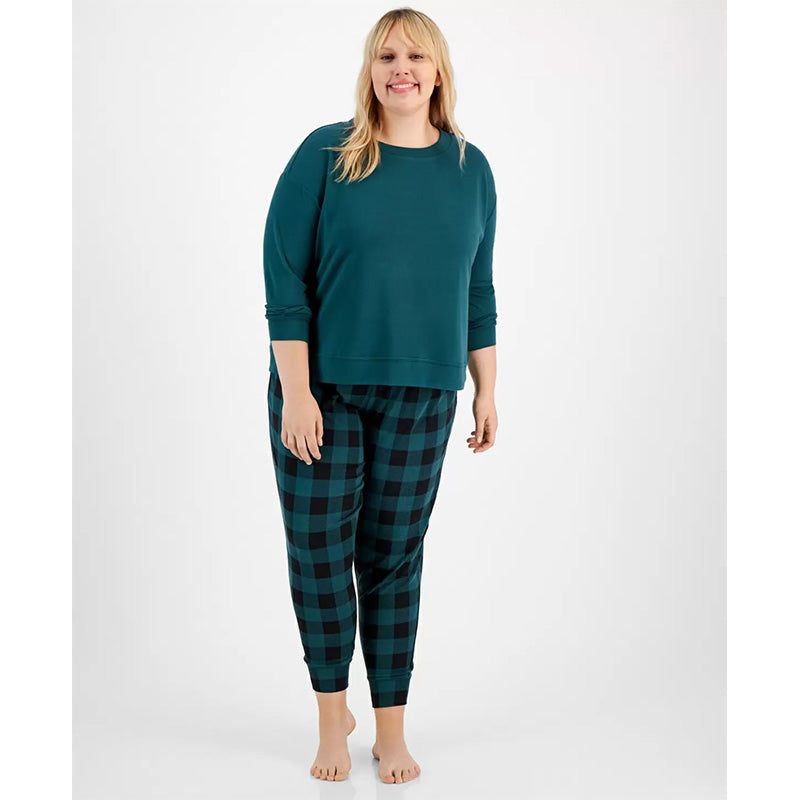Jenni Long Sleeve Mix It Packaged Pajama Set Green S