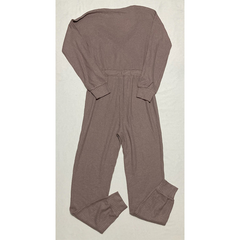 Alfani Long Sleeve Tie Waist Sleep Jumpsuit Dusty Lave XS