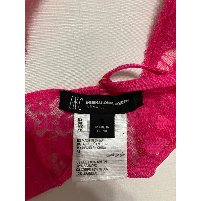 INC Floral Bralette Bra Pink XXL