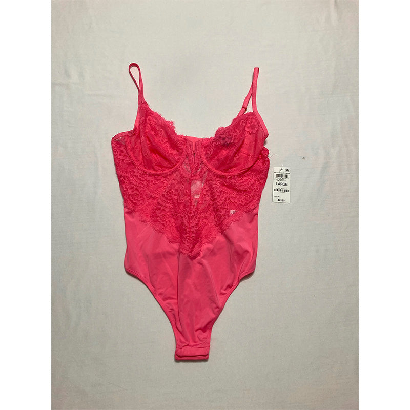 INC Micro Lace Bodysuit Pink L