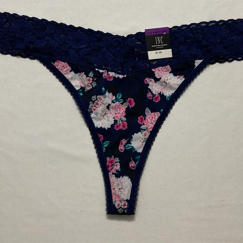 INC Lace-Trim Thong Underwear Multicolor 2XL