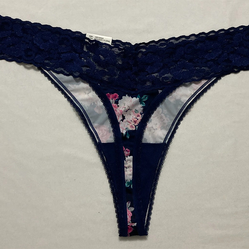 INC Lace-Trim Thong Underwear Multicolor 2XL