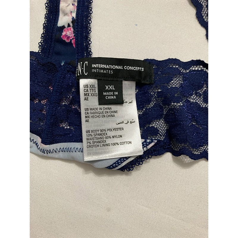 INC Lace-Trim Thong Underwear Multicolor 2XL