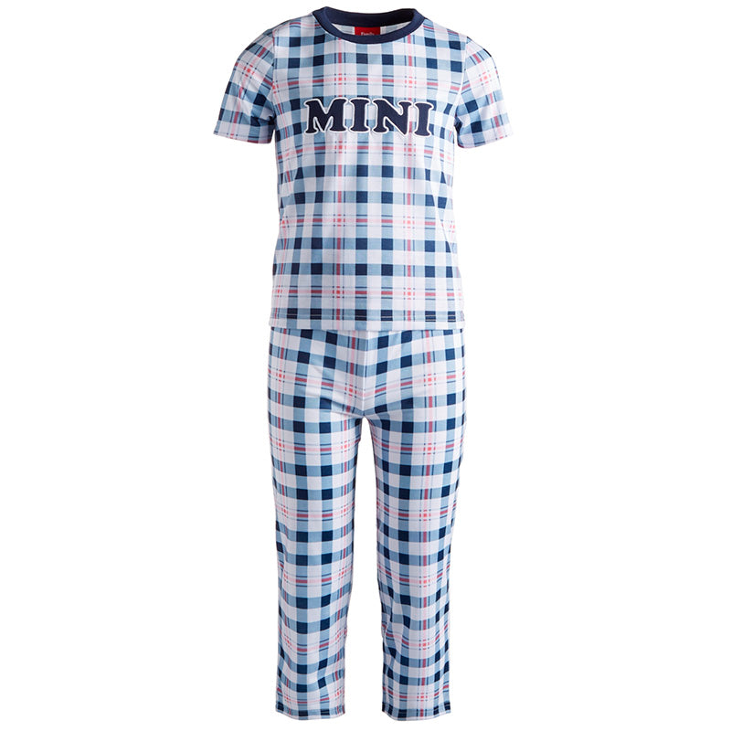 Family Pajamas Kids Mini Mix It Plaid Pajama Set Blue 2T/3T