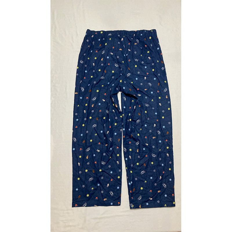 Jenni Cotton Printed Straight Leg Only Pajama Pants Blue 2XL