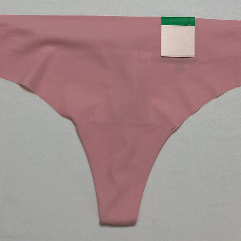 Aqua Intimates Heart Print Microfiber Thong Peach Skin L