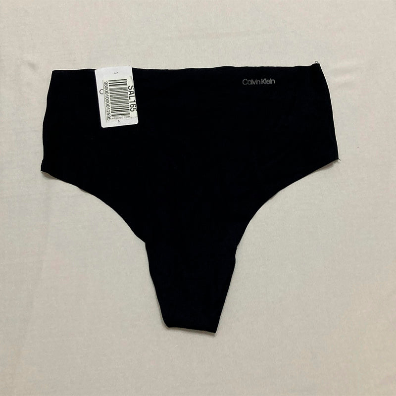 Calvin Klein Women's Invisibles High-Waist Thong Panty Black S