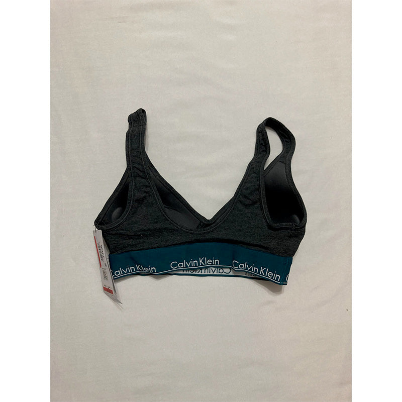 Calvin Klein Womens Scoop Back Bralette Grey XS