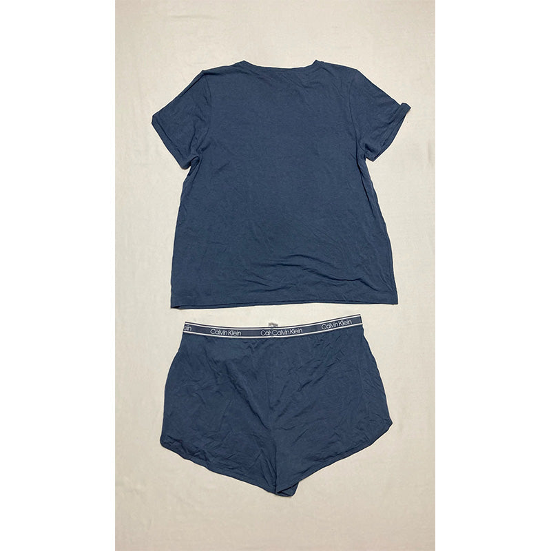 Calvin Klein T-Shirt & Shorts 2-Piece Pajama Set Blue XL