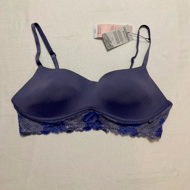 Calvin Klein Lightly Lined Bralette Bleached Denim Purple M
