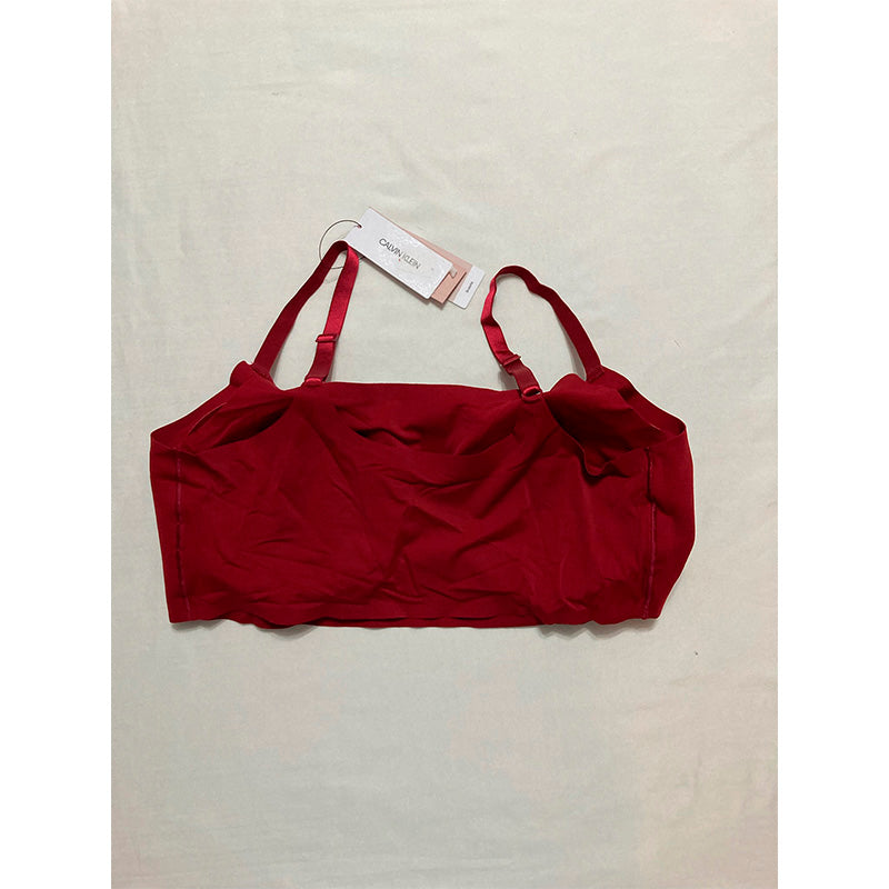Calvin Klein Invisibles Comfort Seamless Adjustable Skinny Strap Bralette Bra Rebellious XL