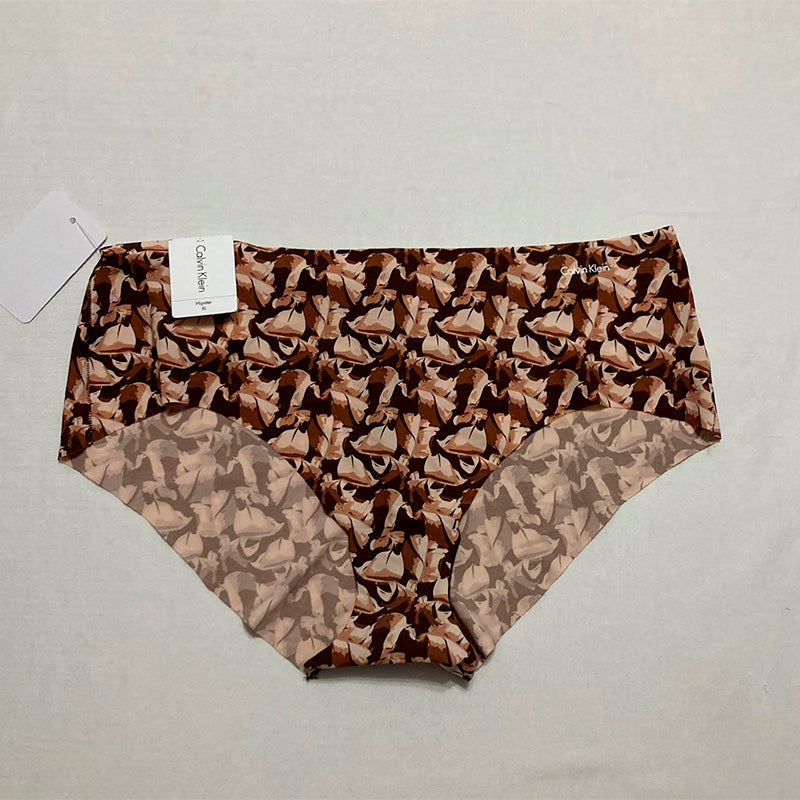 Calvin Klein Invisibles Hipster Multipack Panty Left Behind Print Umber XL