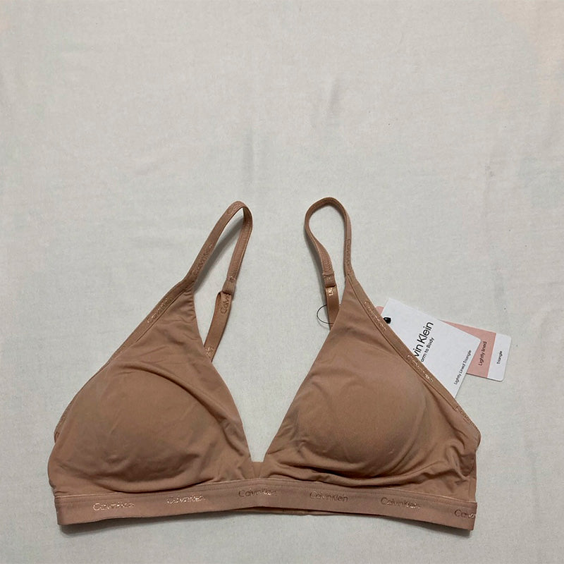 Calvin Klein Form to Body Lightly Lined Triangle Bralette Nude S
