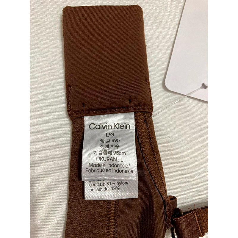 Calvin Klein Form to Body Lightly Lined Triangle Bralette Brown L