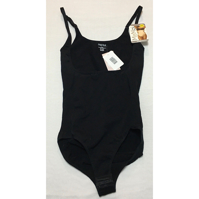 MeMoi Braless Brief Bodysuit with Adjustable Straps Black XL