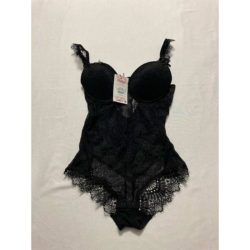 LoveMoi Odette Lace Cheeky Brief Bodysuit with Bust Support Black M