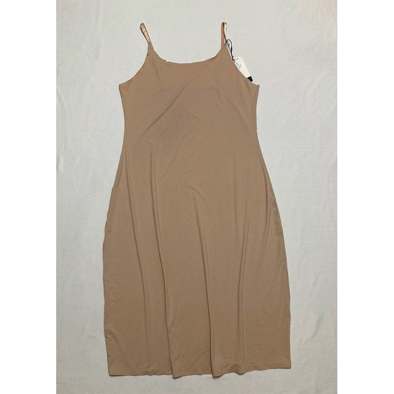 MeMoi Women's Silky-Smooth Double-Bonded Cami Slip Dress Nude M