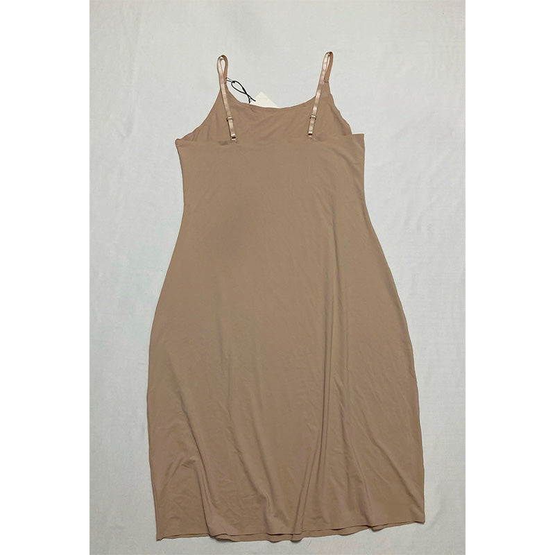 MeMoi Women's Silky-Smooth Double-Bonded Cami Slip Dress Nude M