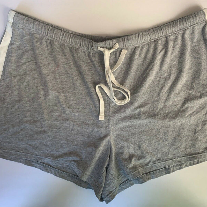 Alfani Contrasting Trim Long Sleeve & Top Pajama Shorts Set, Top M, Bottom L