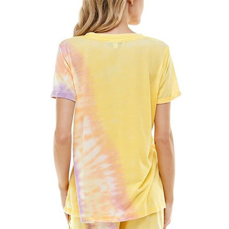 Roudelain Women's T-Shirt Loungewear Top Yellow Tie Dye M