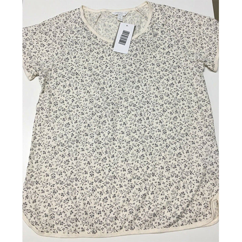 NWOT Charter Club Floral Print Only Pajama Top White M