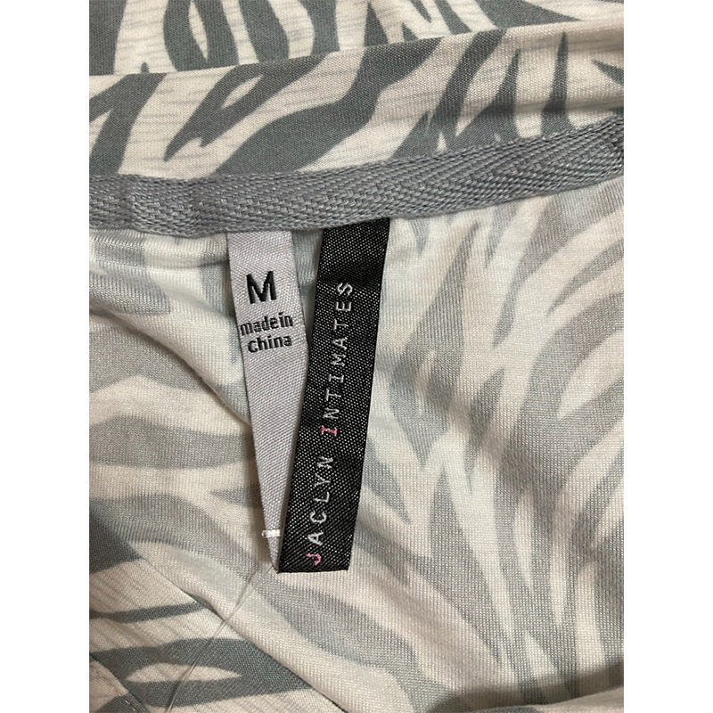 Jaclyn Intimates Pajama Set Grey And White M