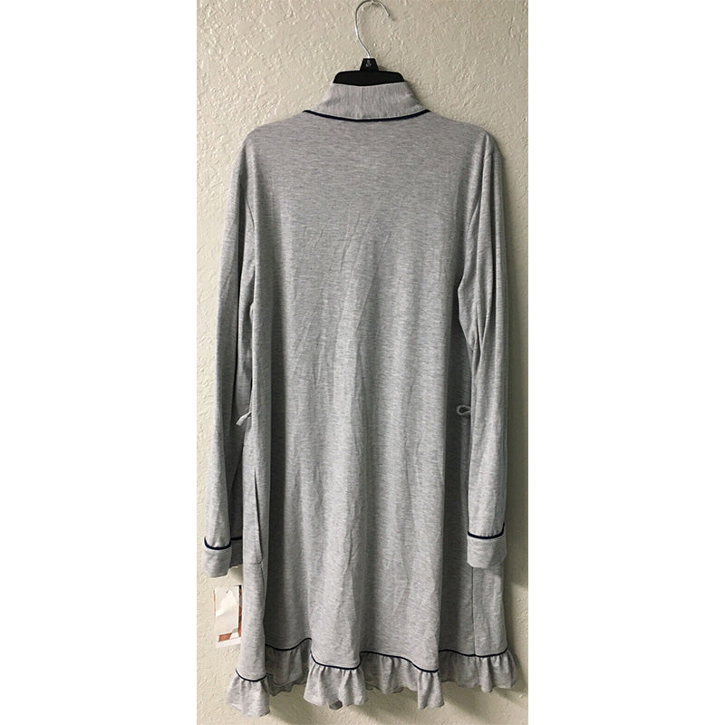 NWD Jenni Embroidered Jersey Knit Robe Gray S