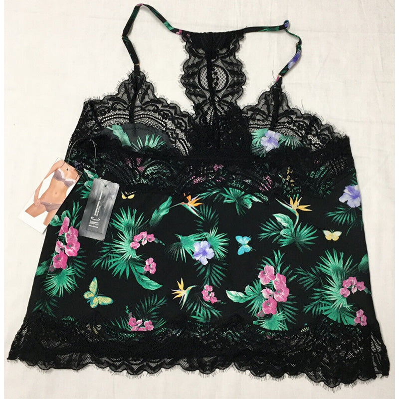 INC Lace-Trim Satin Cami Multicolor S