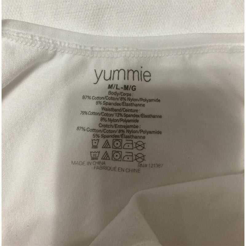 Yummie Ruby Cotton Seamless Shaping Full Back Bodysuit White M/L