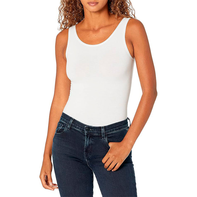 Yummie Ruby Cotton Seamless Shaping Full Back Bodysuit White ML