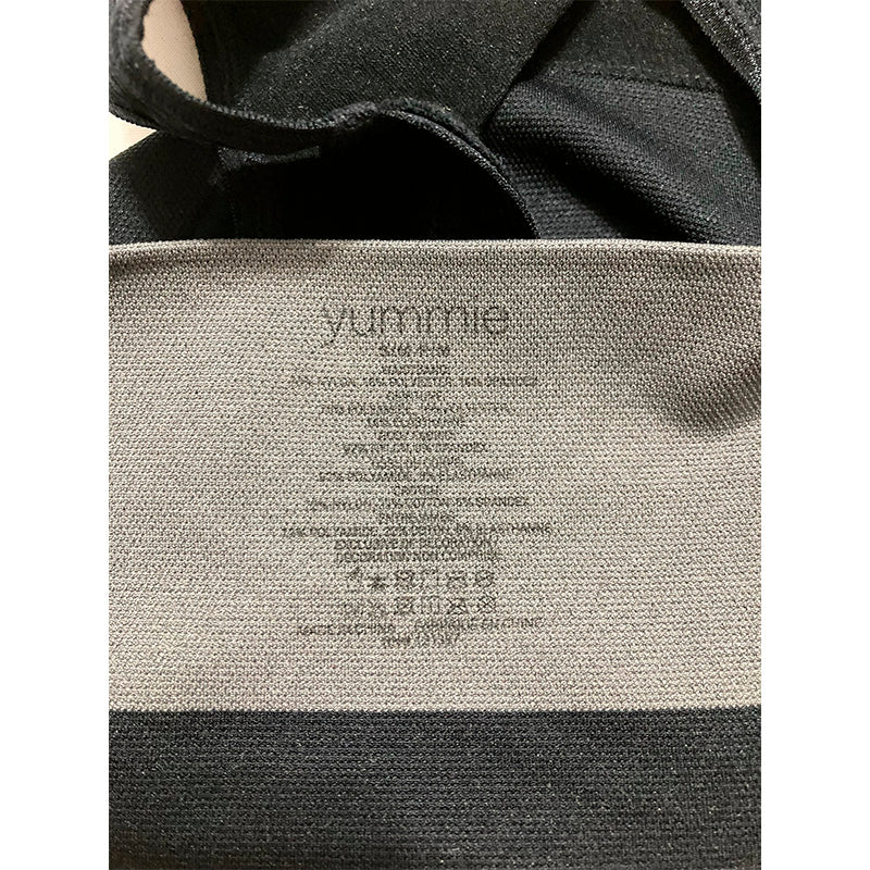 Yummie Ultralight Seamless Lace Insert Shapewear Thong Panties Black S-M