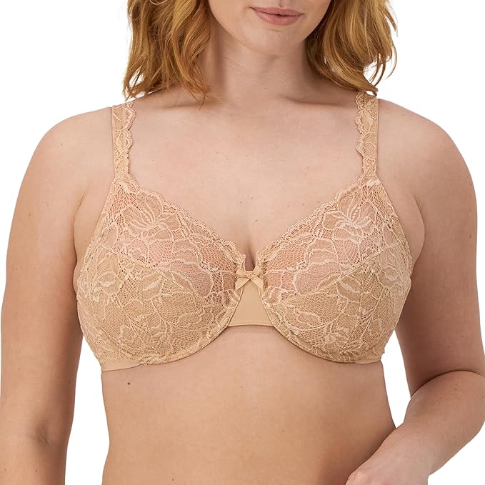 BALI Lace Desire Underwire Bra Full Coverage with Underwire Cups BEIGE 38C