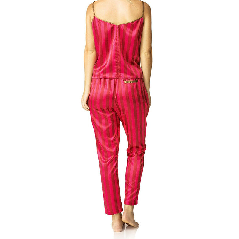 NWOT Honey Minx Sleeveless Pajama Set Red Striped XS/S