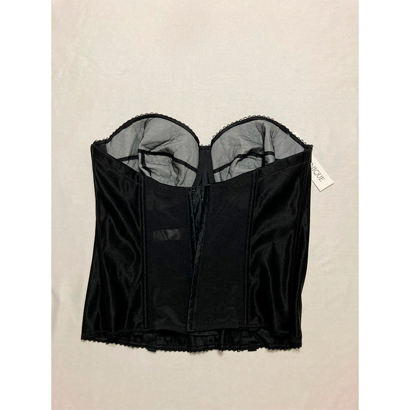Dominique Juliette Longline Full Figure Corset Bra Black 42DD