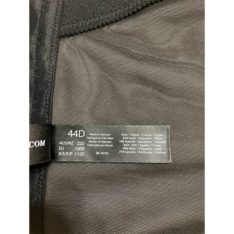 Dominique Ariel Hidden Underwire Longline Bridal Bra Black 44D