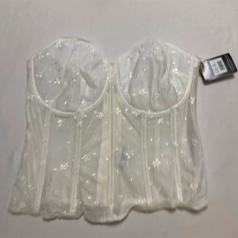 Dominique Rosemarie Embroidered Lace Strapless Longline Bridal Bra 44DD