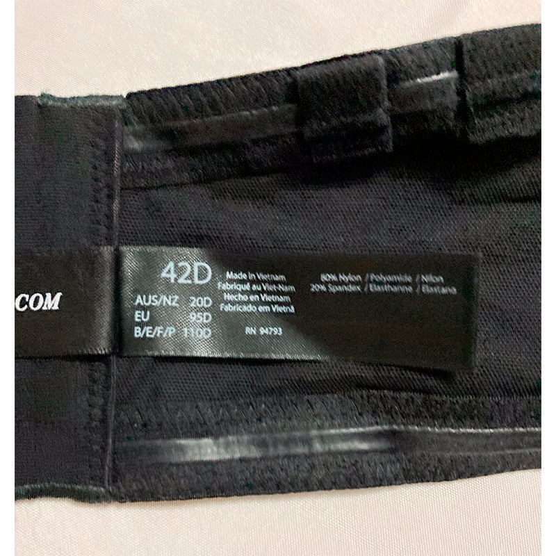 Dominique Bella Seamless Hidden Underwire Strapless Bra Black 42D