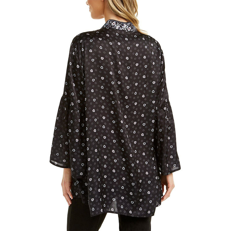 Vera Bradley Sofie Kimono Wrap Robe Black S/M