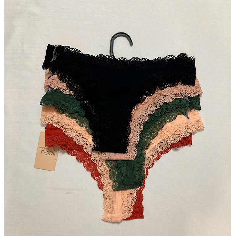 Comfort By Real 5 Pack Thong Multicolor S